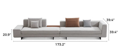 Brandy Channel Tufting Sectional with Coffee Table