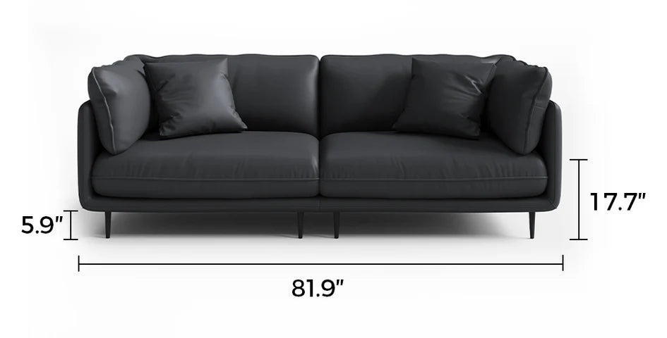 Vanilla Black Leather Sofa