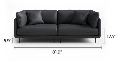 Vanilla Black Leather Sofa
