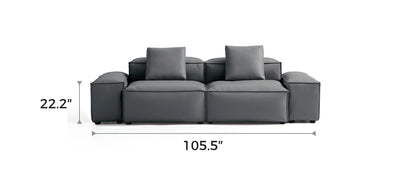 Cube Modular Dark Gray Genuine Leather Sofa