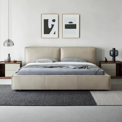 Pudding Leather Bed-Beige