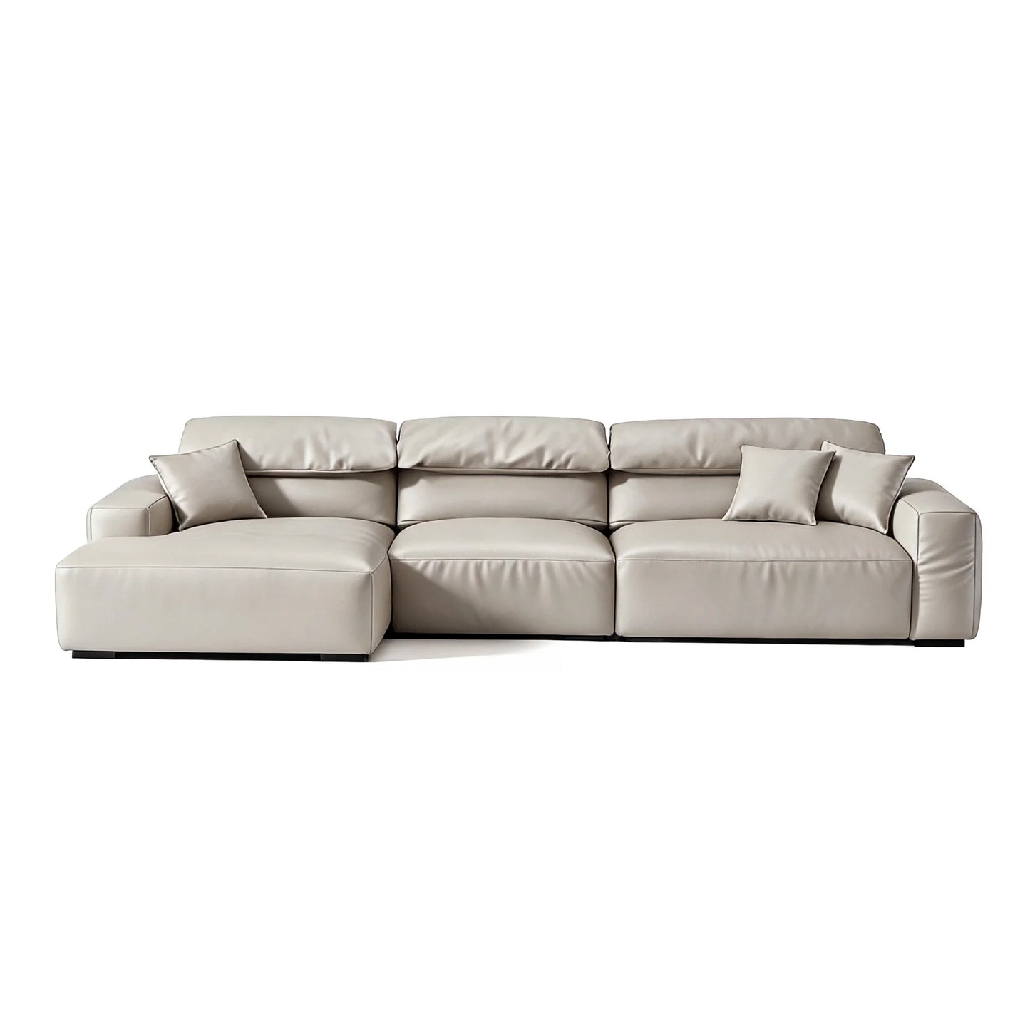 Chestnut Brown Leather Sectional