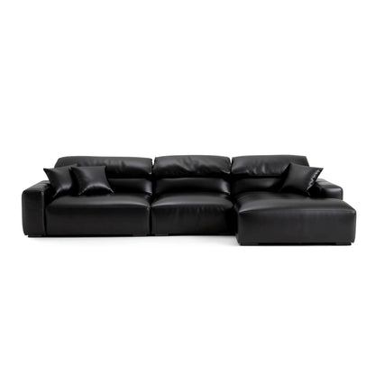 Chestnut Brown Leather Sectional