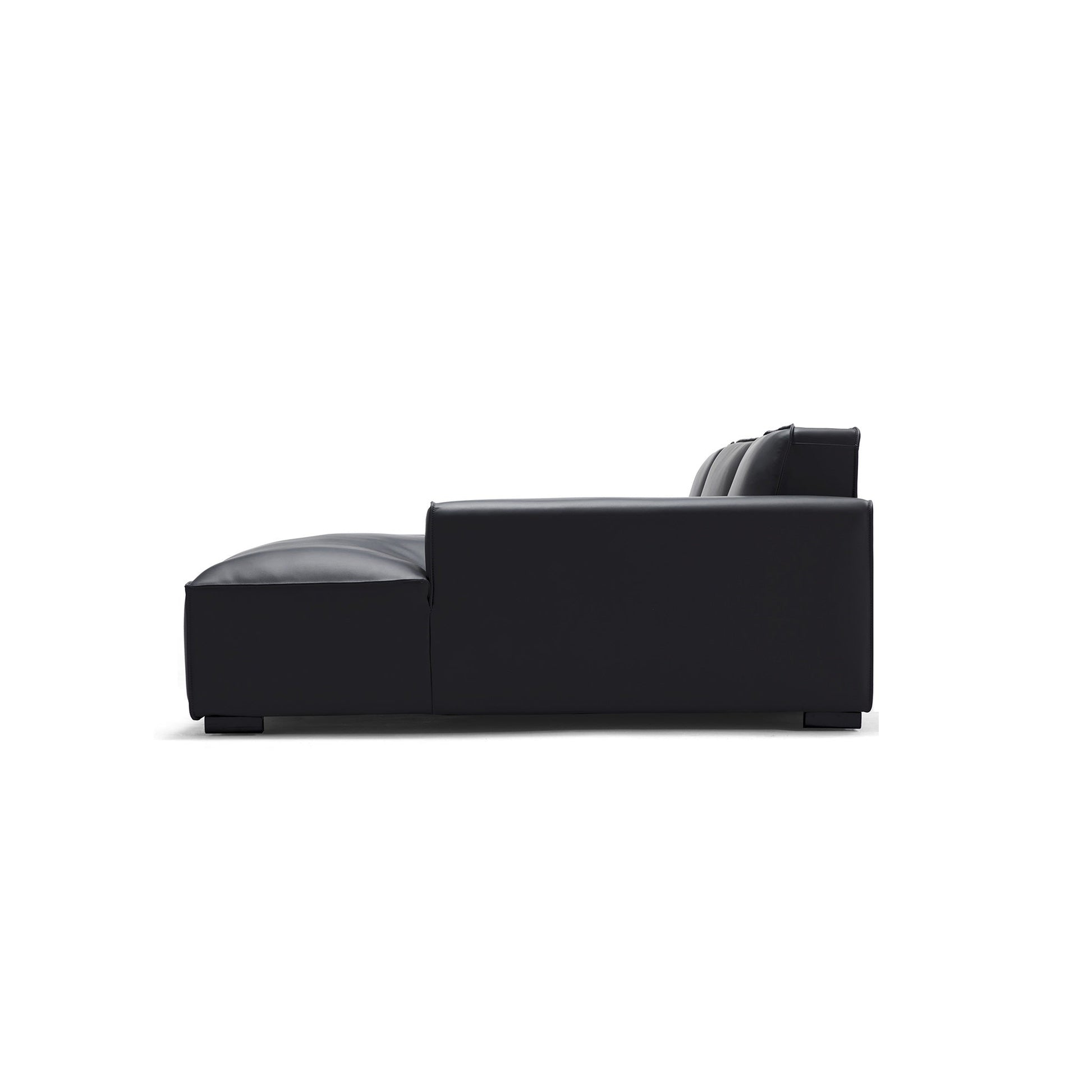 Domus Modular Dark Gray Leather U Shaped Sectional Sofa-Black