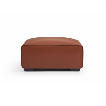 Domus Modular Black Leather Sofa Set-Brown