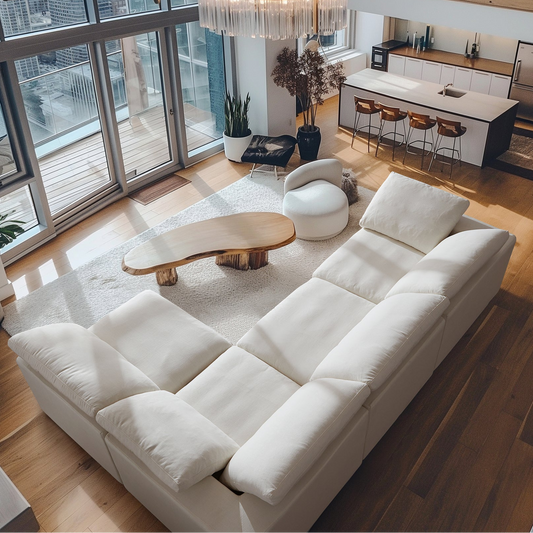 Tender Wabi Sabi Sand L Shaped Sectional-Beige
