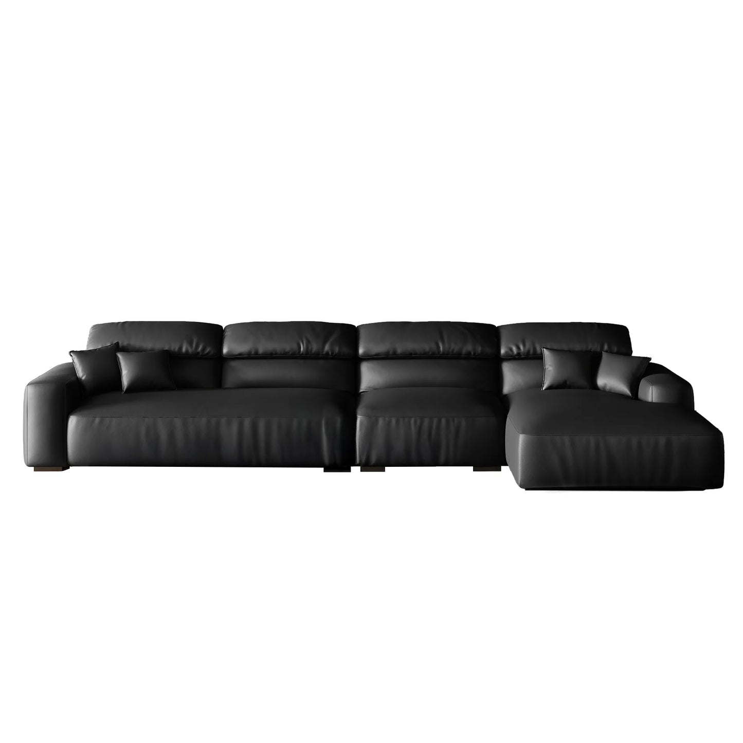 Chestnut Brown Leather Sectional