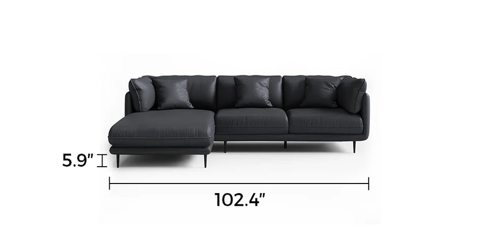 Vanilla Black Leather Sectional