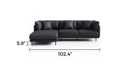Vanilla Black Leather Sectional