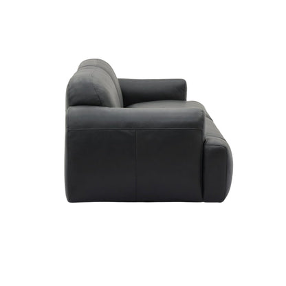 Brenley Modern Italian Leather Sofa-Black