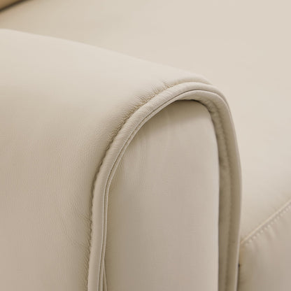 Louis Beige Leather Power Recliner Sleeper Sofa-Beige