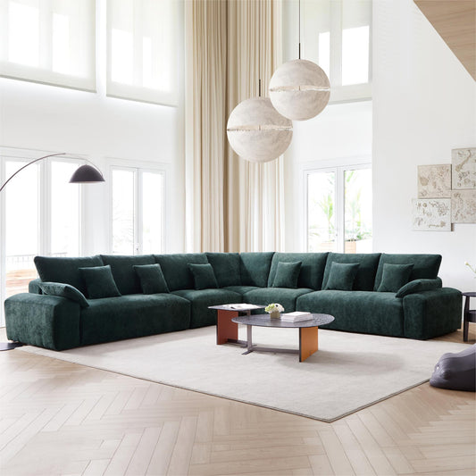 The Empress Green Corner Sectional-Green