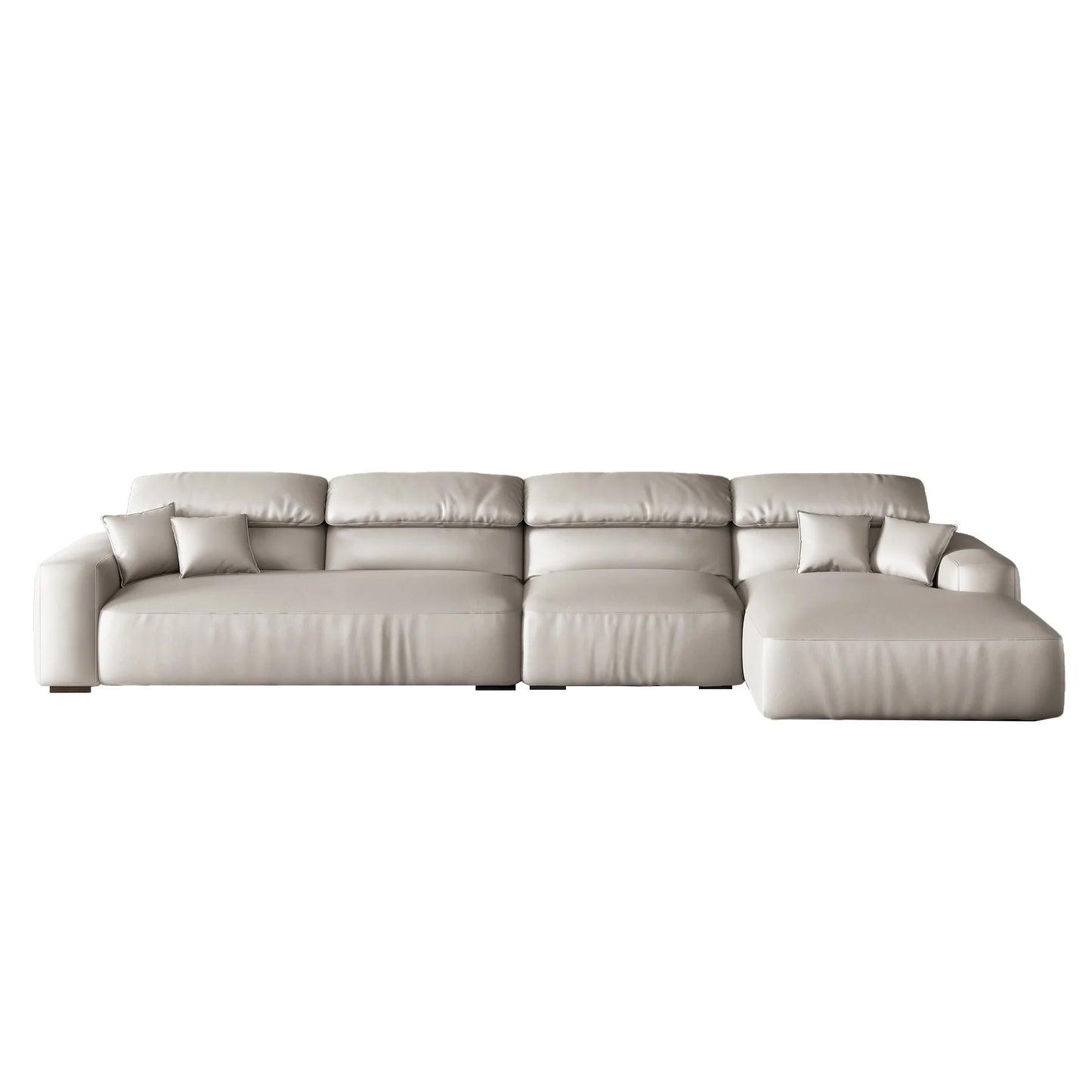 Chestnut Brown Leather Sectional