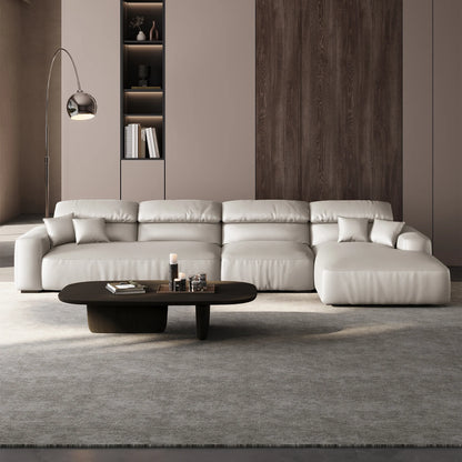 Chestnut Brown Leather Sectional