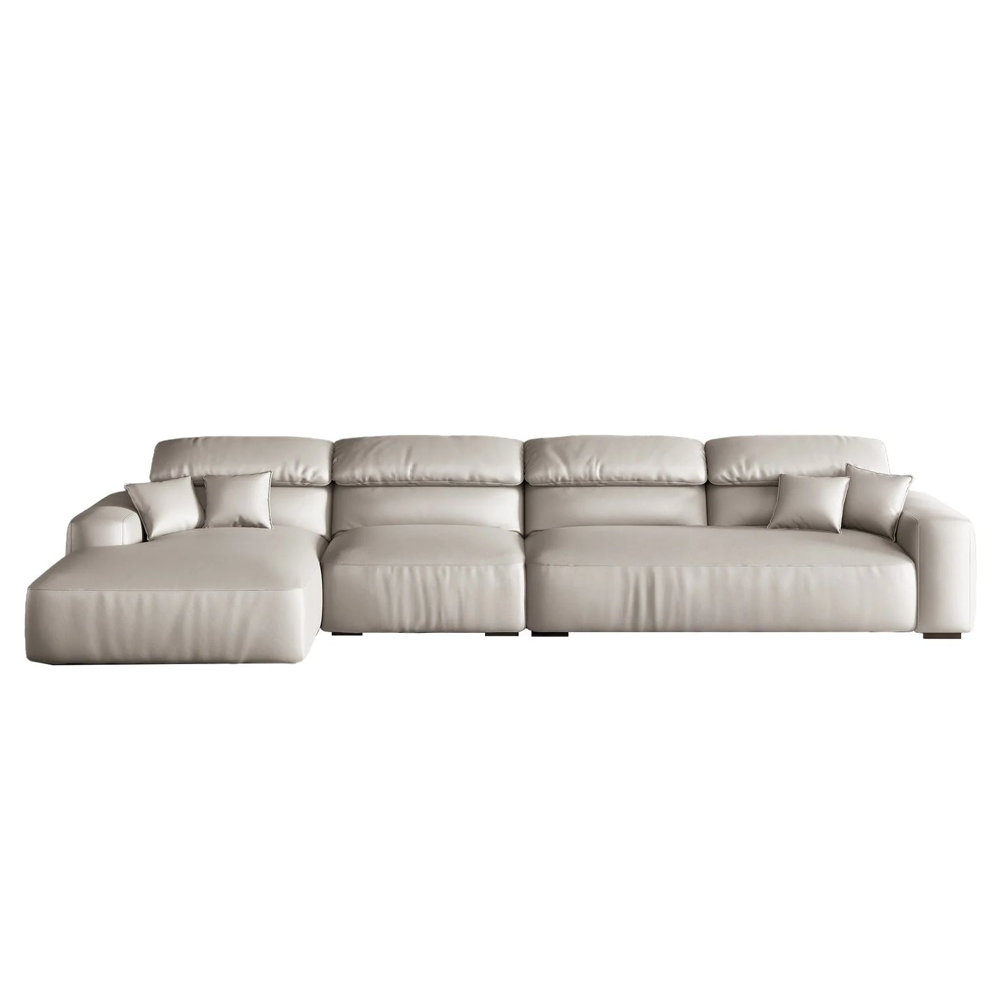 Chestnut Brown Leather Sectional
