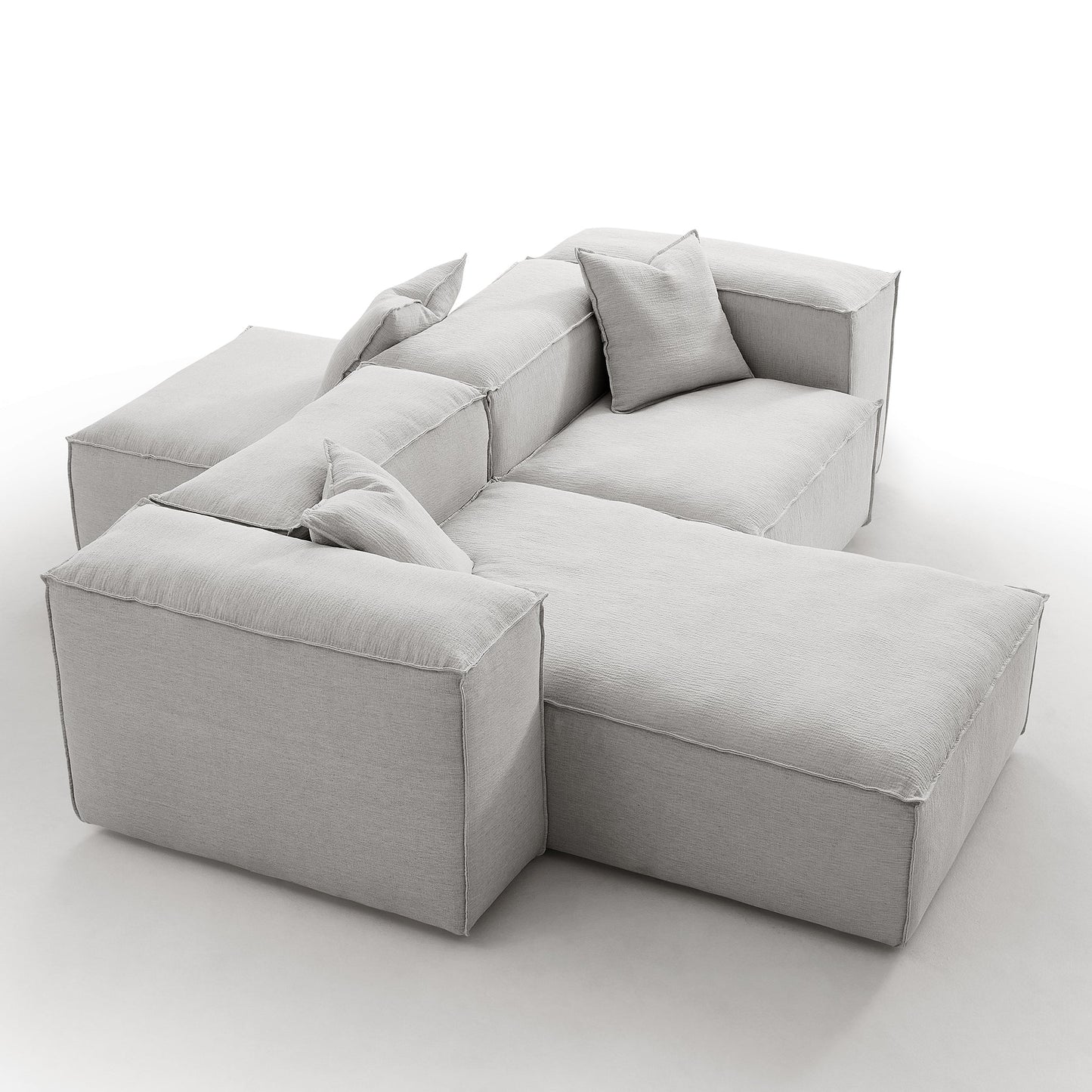 Freedom Modular White Double Sided Sectional Sofa-Gray-106.3″-High