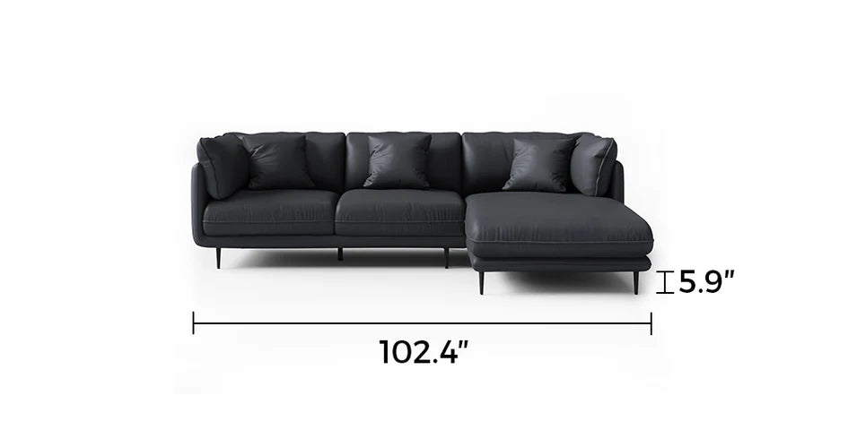 Vanilla Black Leather Sectional