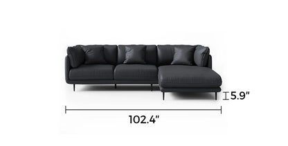 Vanilla Black Leather Sectional
