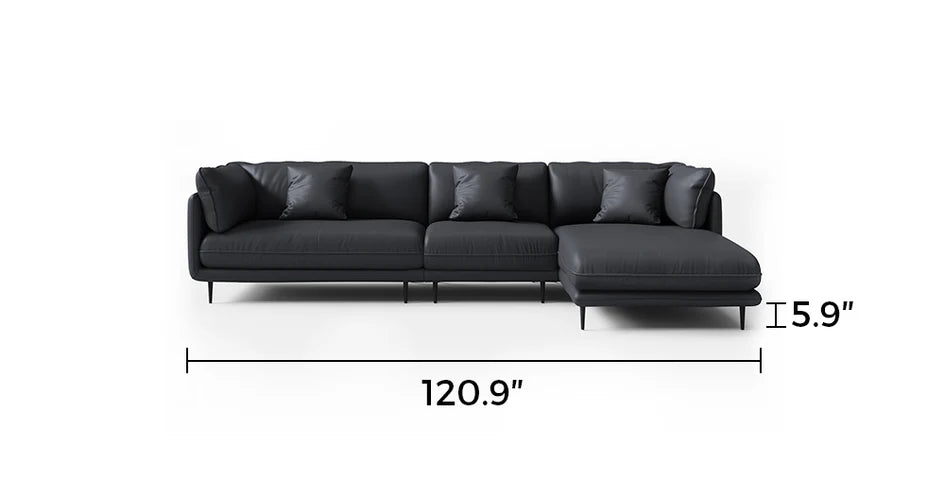 Vanilla Black Leather Sectional