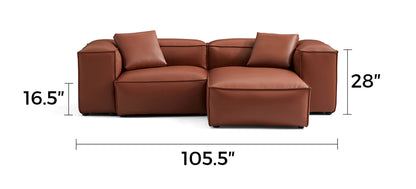 Cube Modular Brown Genuine Leather Sectional