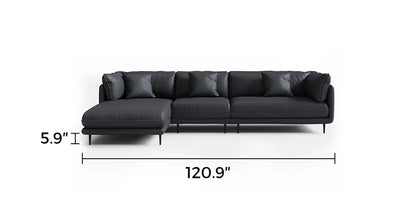 Vanilla Black Leather Sectional