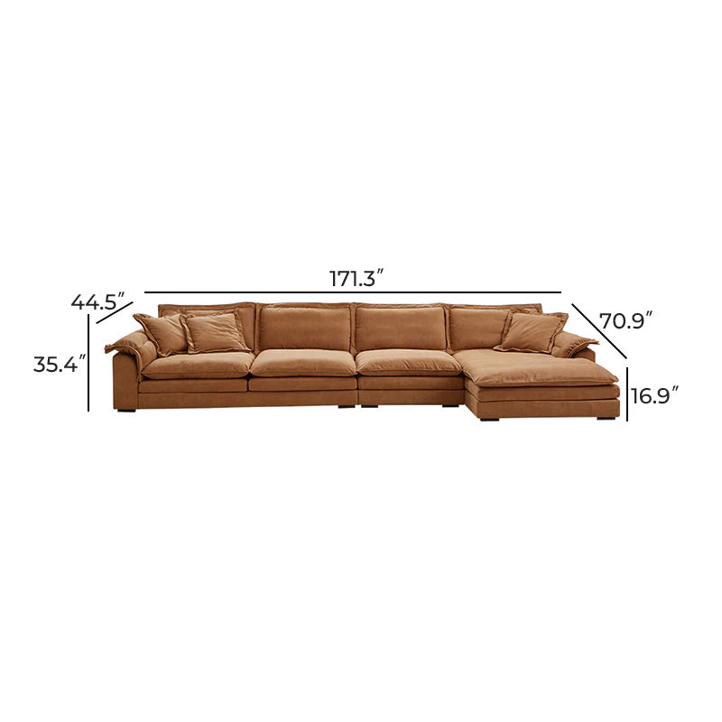 Sandwich Sectional with Chaise / Air Leather