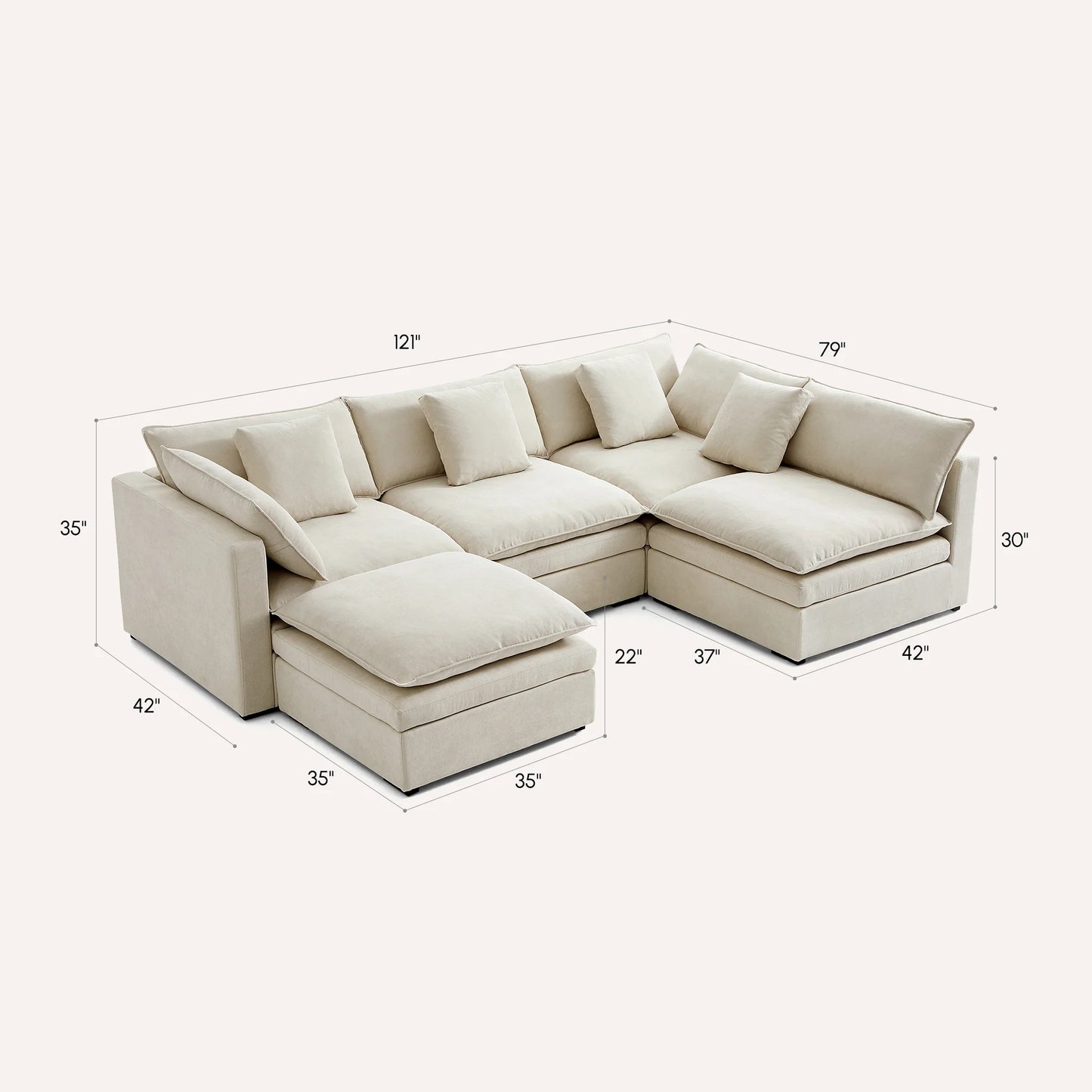 Burger Modular U-Sectional
