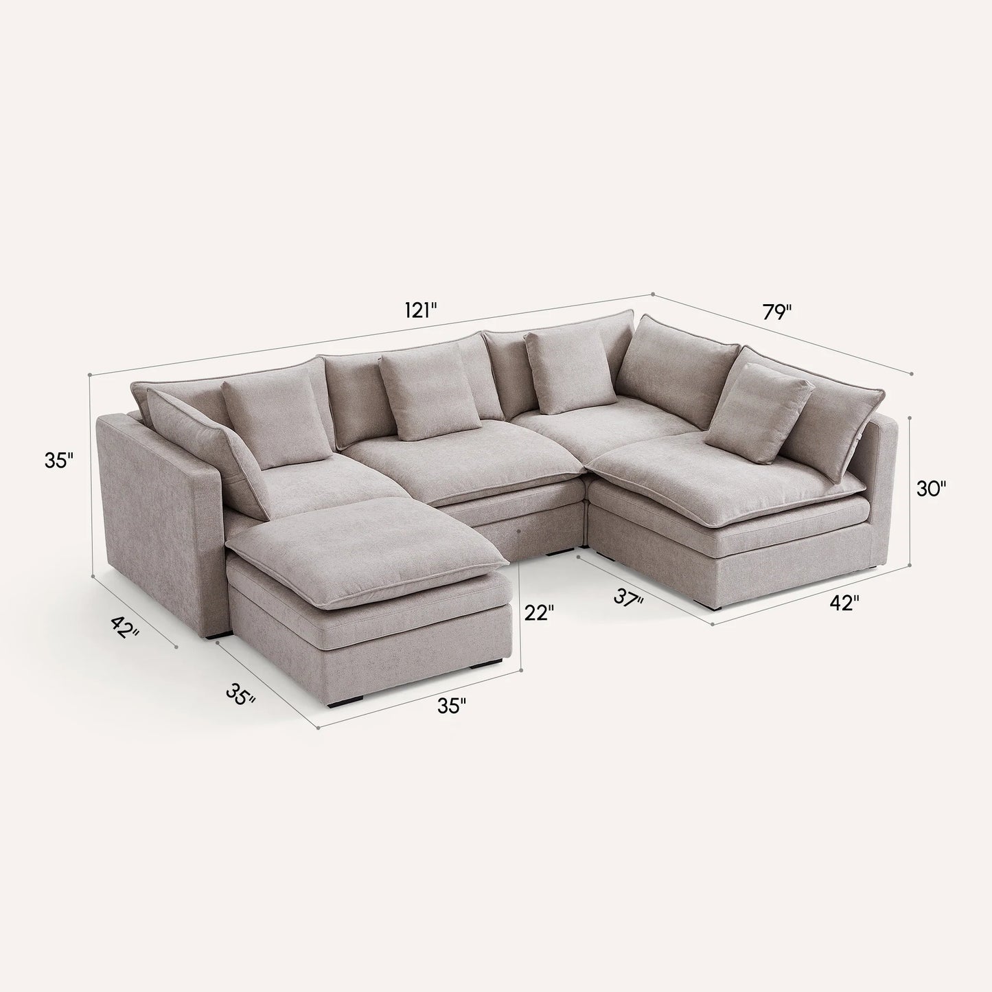 Burger Modular U-Sectional