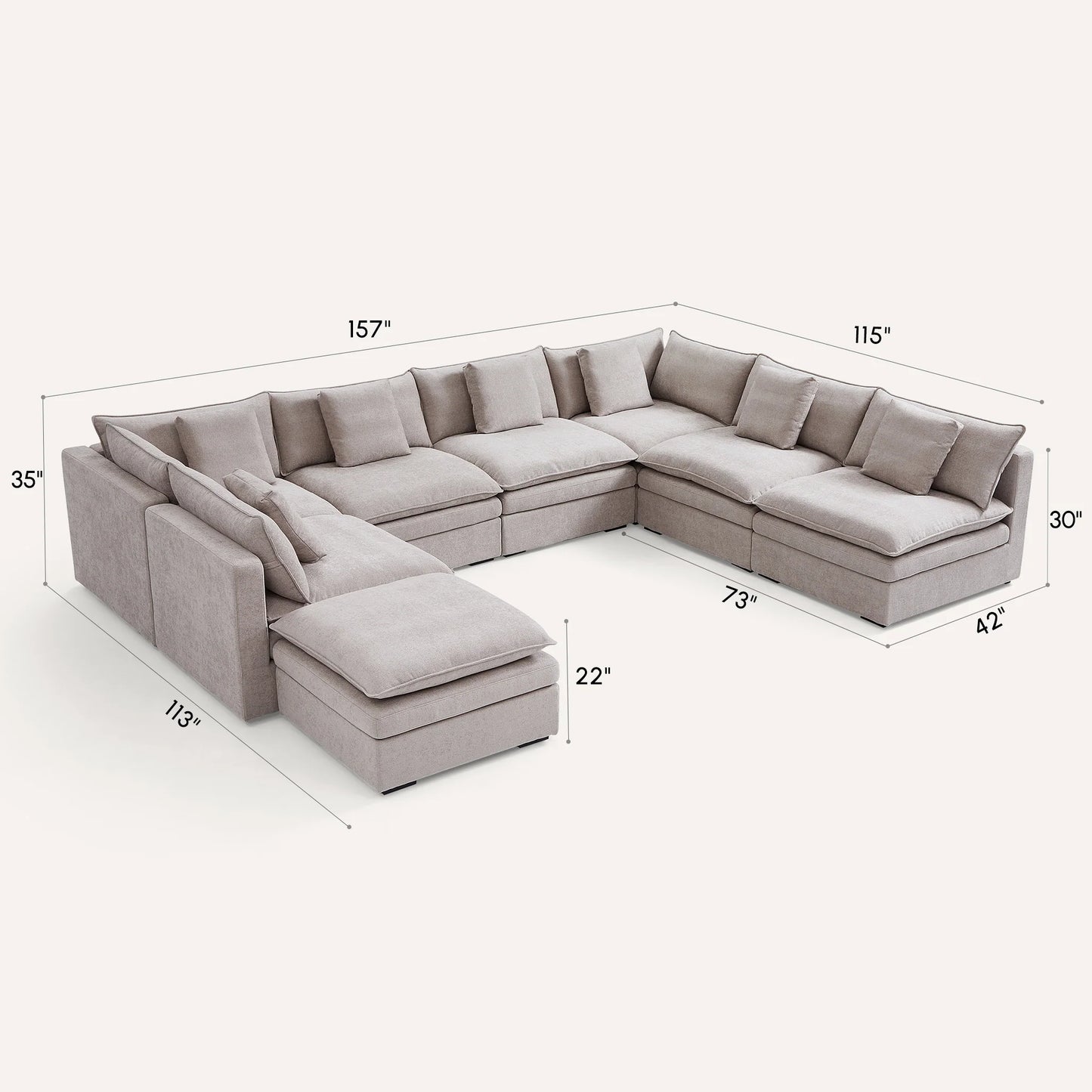Burger Modular U-Sectional