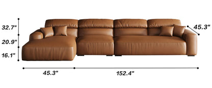Chestnut Brown Leather Sectional