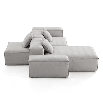 Freedom Modular Gray Double Sided Sectional Sofa-Gray-106.3″-Low & High