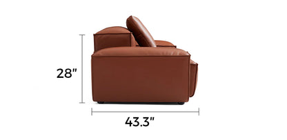 Cube Modular Brown Genuine Leather Sofa