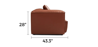 Cube Modular Brown Genuine Leather Sofa