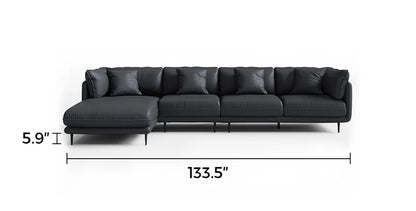 Vanilla Black Leather Sectional