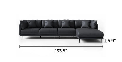 Vanilla Black Leather Sectional