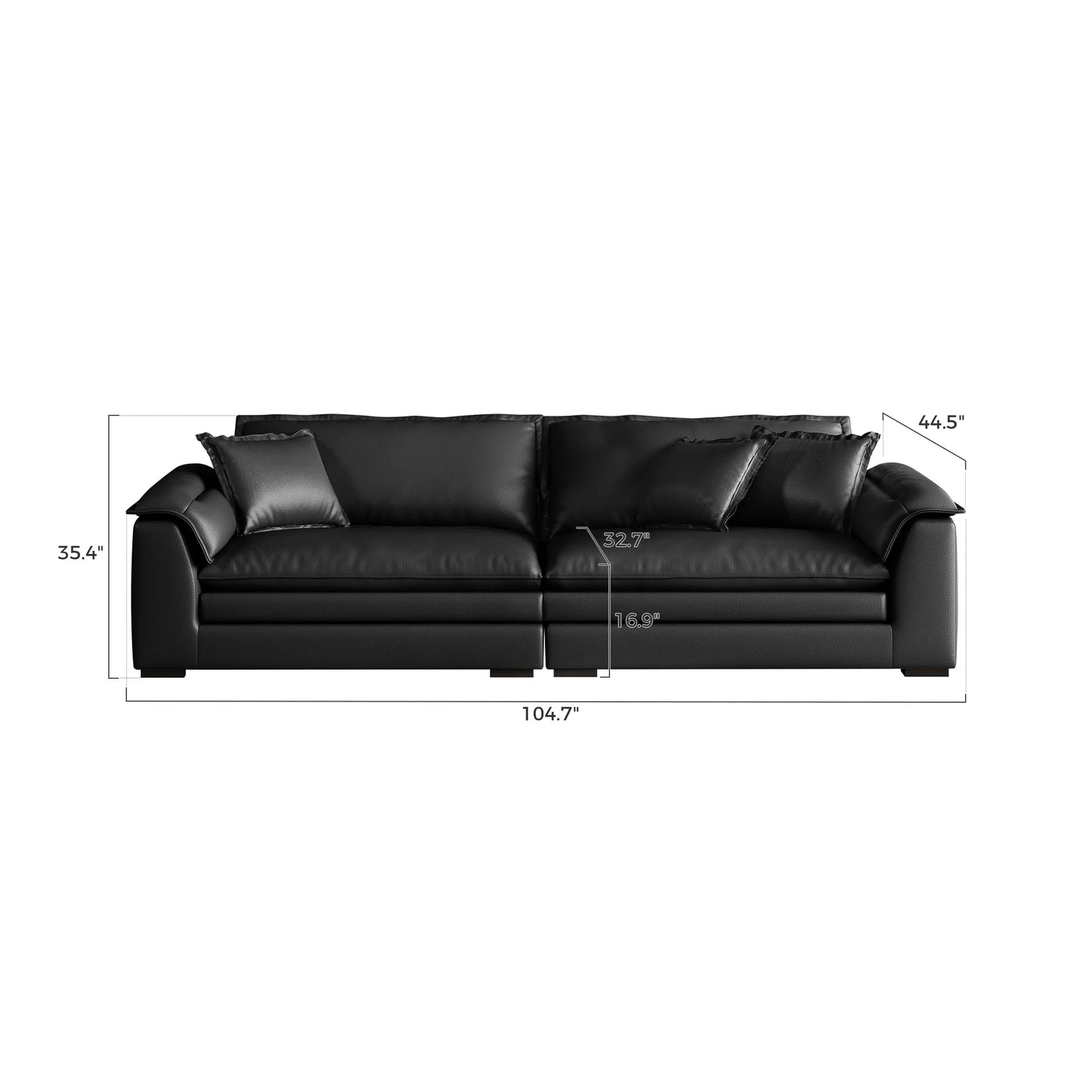Sandwich Genuine Leather Sofa