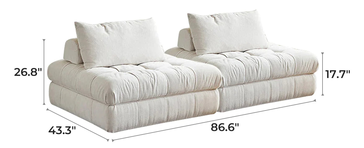 Block Modular White Sectional