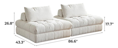 Block Modular White Sectional
