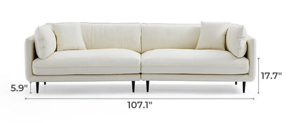 Vanilla White Leather Sofa