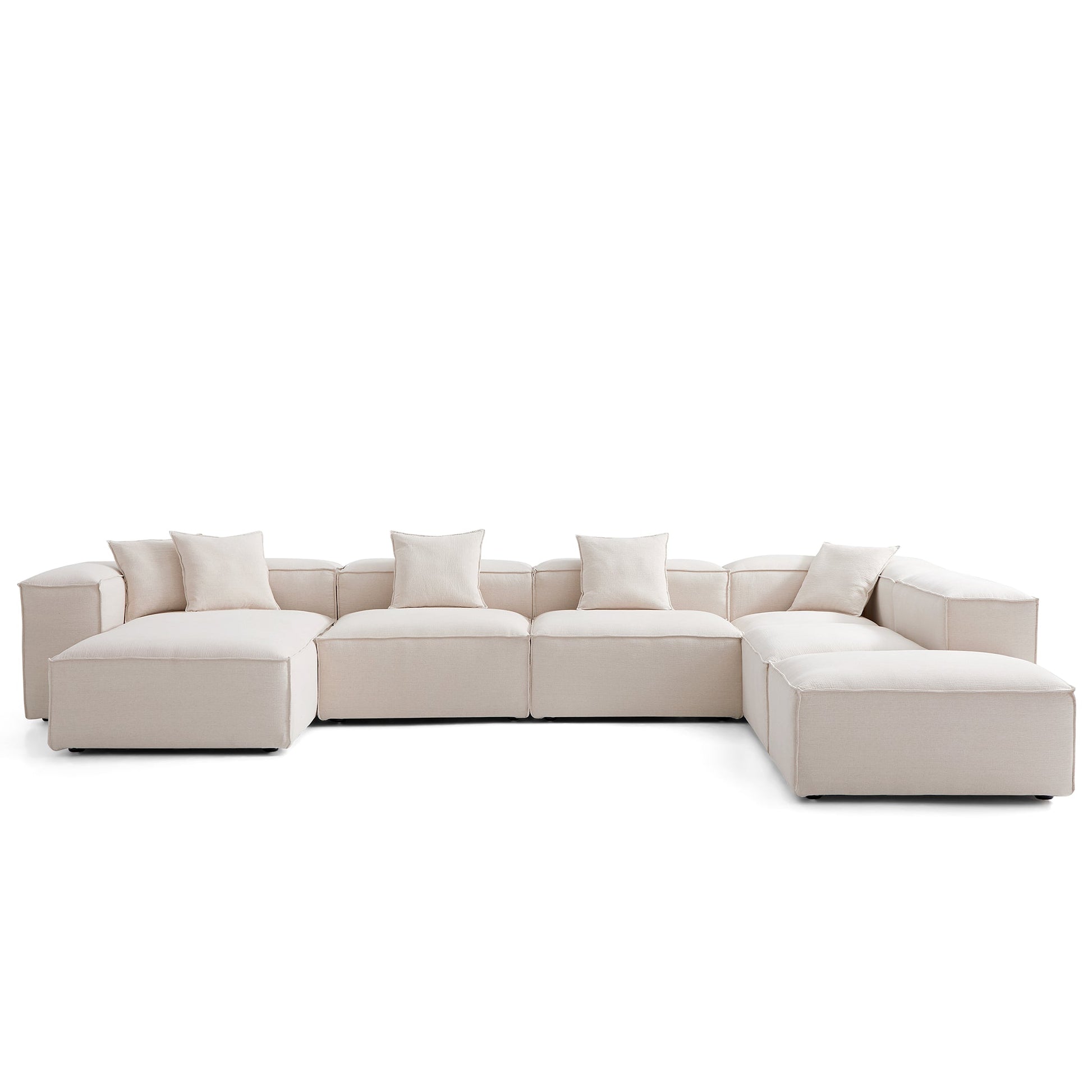 Freedom Modular Khaki Open End Sectional Sofa-Khaki-177.2"-High