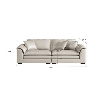 Sandwich Genuine Leather Sofa