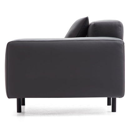 Noble Dark Gray Leather Armchair-Dark Gray