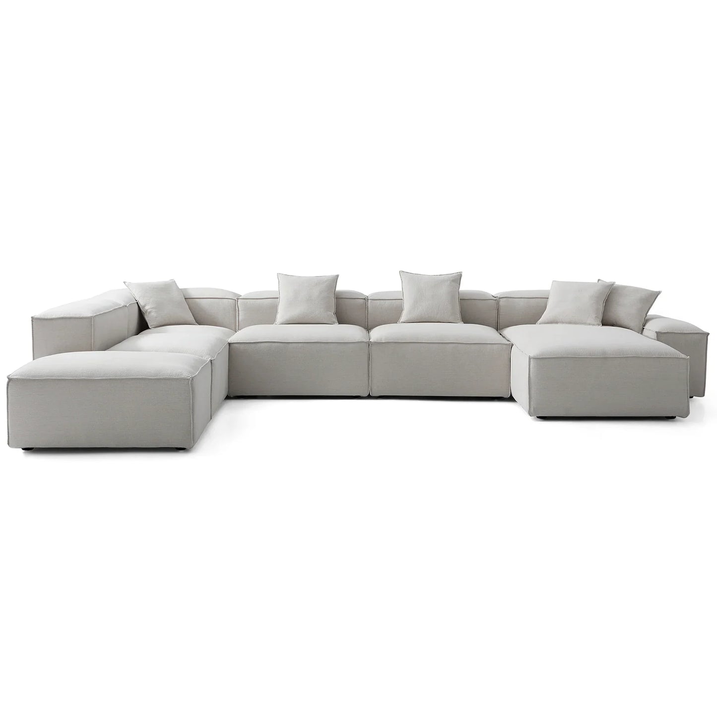 Freedom Modular Khaki Open End Sectional Sofa-Gray-177.2"-Low