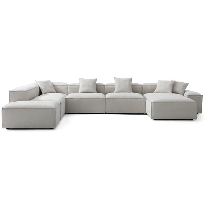Freedom Modular Khaki Open End Sectional Sofa-Gray-177.2"-Low