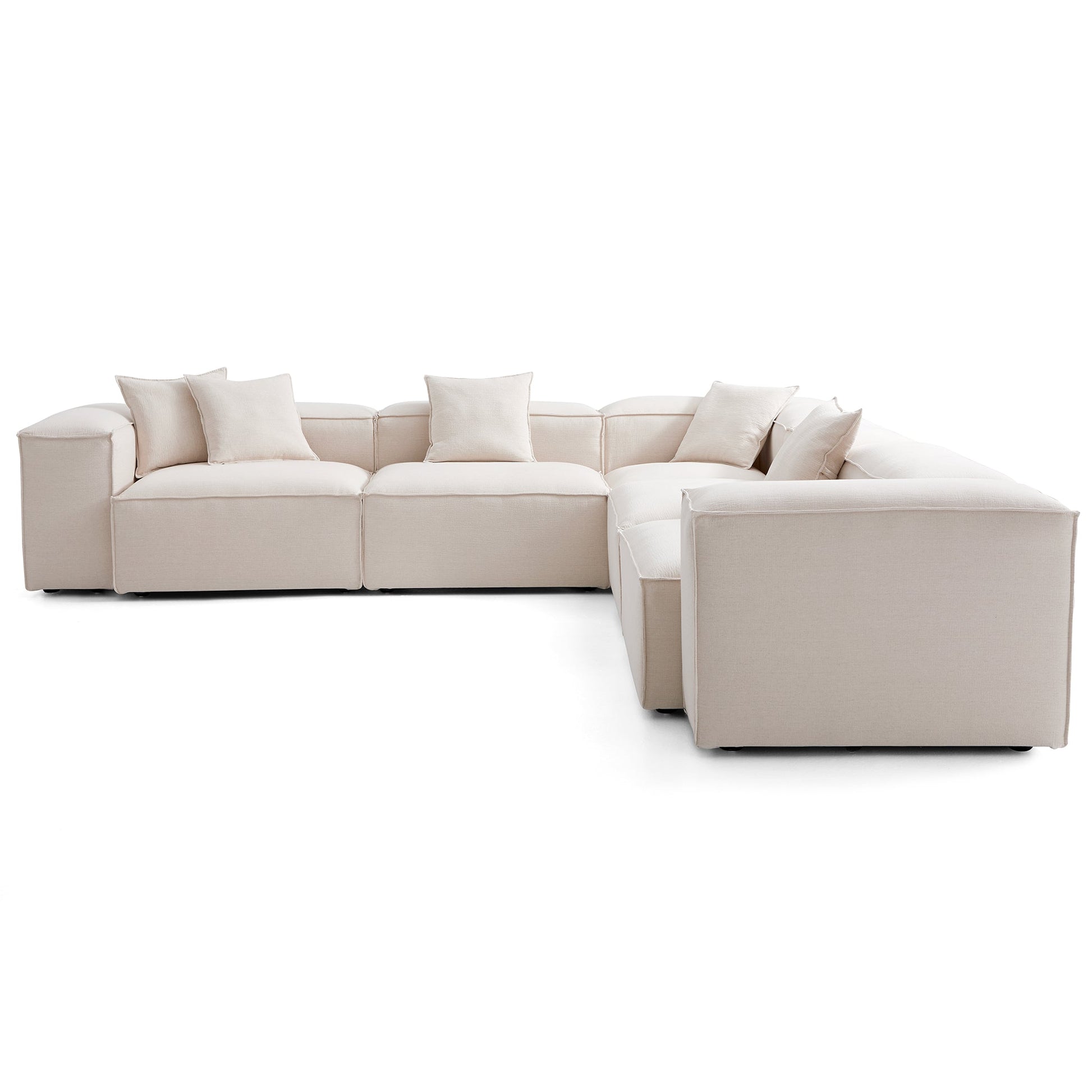 Freedom Modular Khaki Corner Sectional Sofa-Khaki-143.7"-High