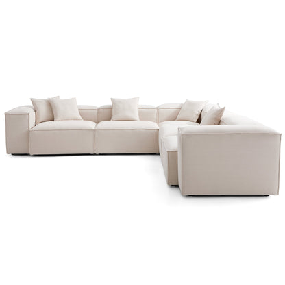 Freedom Modular Khaki Corner Sectional Sofa-Khaki-143.7"-High