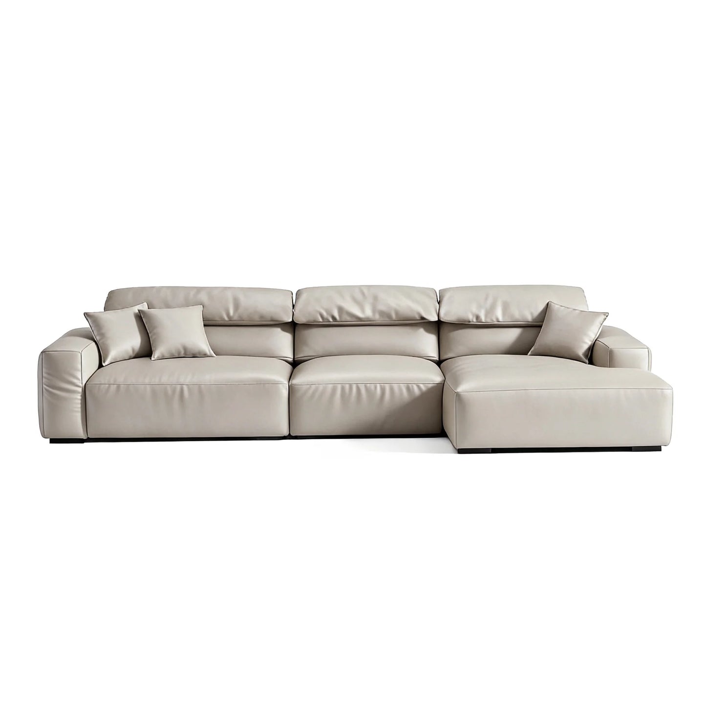 Chestnut Brown Leather Sectional