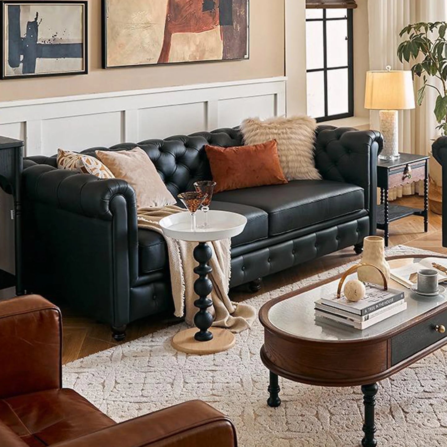 Durango Chesterfield Top Grain Leather Tufted Sofa