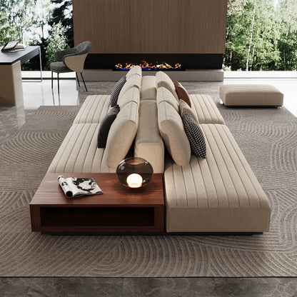 Brandy Channel Tufting Sectional with Coffee Table