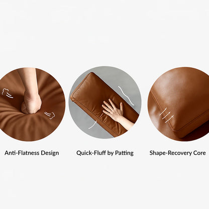 Vanilla Brown Leather Sofa